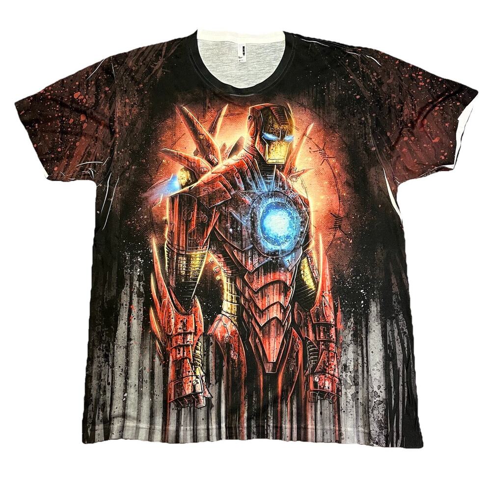 Iron Man Marvel Sublimated All Over Print T-Shirt Size XL